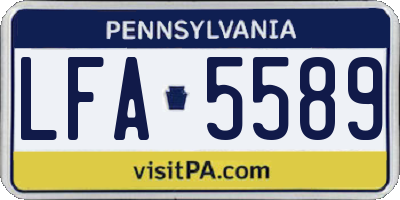 PA license plate LFA5589