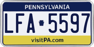 PA license plate LFA5597