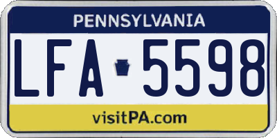 PA license plate LFA5598