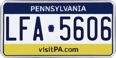 PA license plate LFA5606