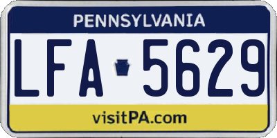 PA license plate LFA5629