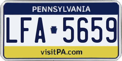 PA license plate LFA5659