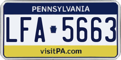PA license plate LFA5663