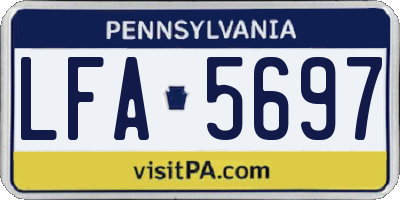 PA license plate LFA5697