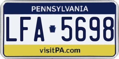 PA license plate LFA5698