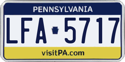 PA license plate LFA5717