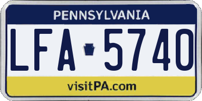 PA license plate LFA5740