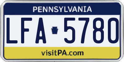 PA license plate LFA5780