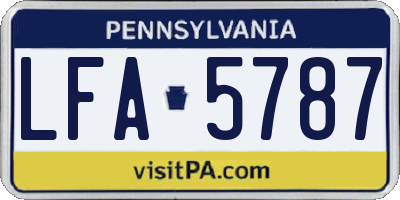 PA license plate LFA5787