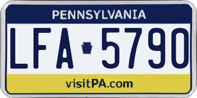 PA license plate LFA5790