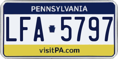 PA license plate LFA5797