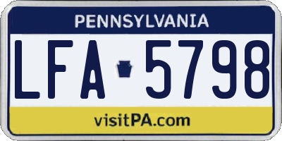 PA license plate LFA5798