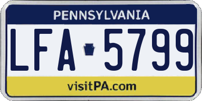 PA license plate LFA5799