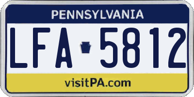 PA license plate LFA5812