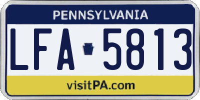 PA license plate LFA5813