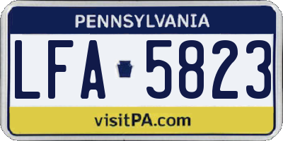 PA license plate LFA5823
