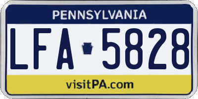PA license plate LFA5828