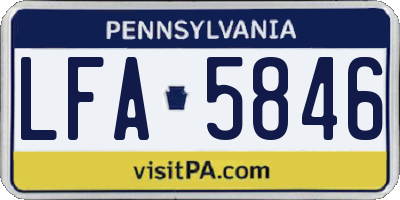 PA license plate LFA5846