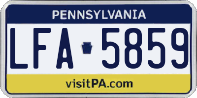 PA license plate LFA5859