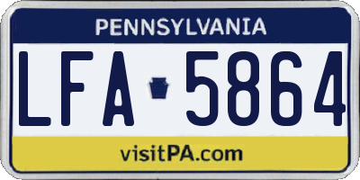 PA license plate LFA5864