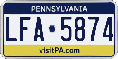 PA license plate LFA5874