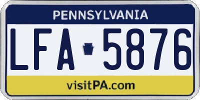 PA license plate LFA5876