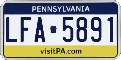 PA license plate LFA5891