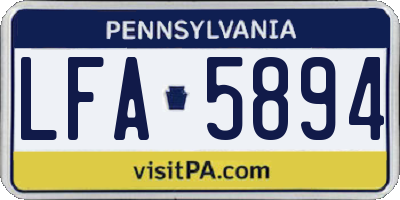 PA license plate LFA5894