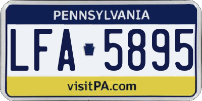 PA license plate LFA5895