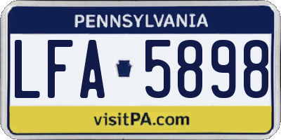 PA license plate LFA5898