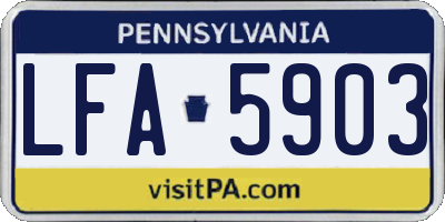 PA license plate LFA5903