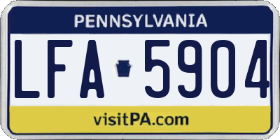 PA license plate LFA5904