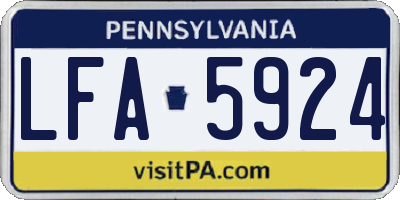 PA license plate LFA5924