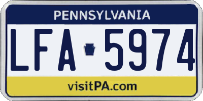 PA license plate LFA5974