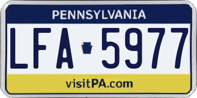 PA license plate LFA5977
