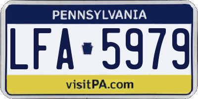 PA license plate LFA5979