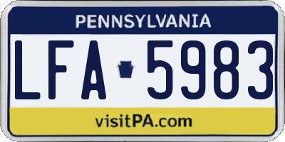 PA license plate LFA5983