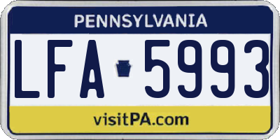 PA license plate LFA5993