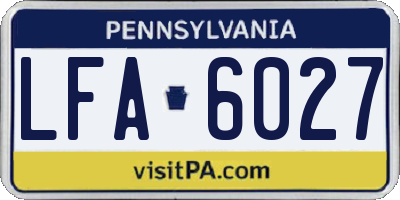 PA license plate LFA6027