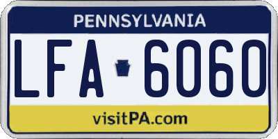 PA license plate LFA6060
