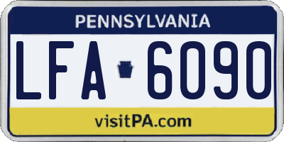 PA license plate LFA6090