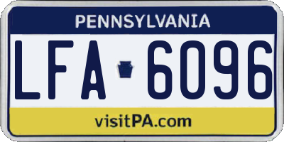 PA license plate LFA6096