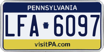 PA license plate LFA6097