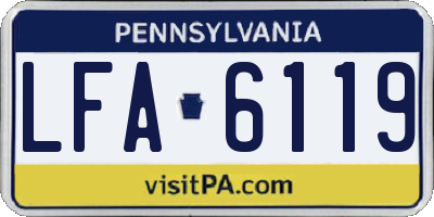 PA license plate LFA6119