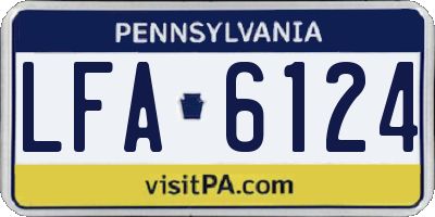 PA license plate LFA6124