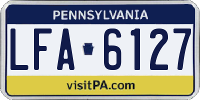 PA license plate LFA6127