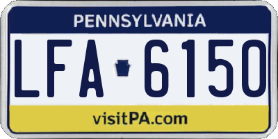 PA license plate LFA6150