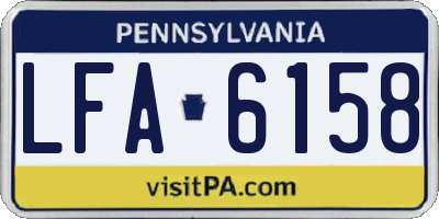 PA license plate LFA6158