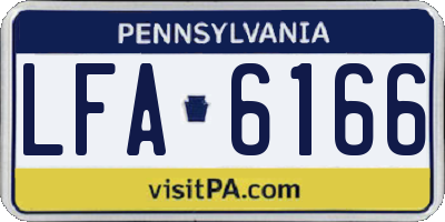 PA license plate LFA6166
