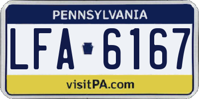 PA license plate LFA6167